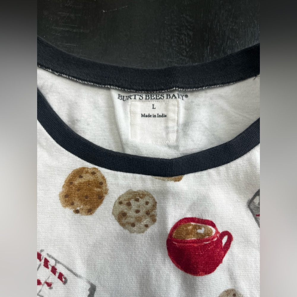 Burts Bees Baby Cookies Milk Pajama Top Long Sleeve Organic Cotton Large Soft‎ - Picture 2 of 6